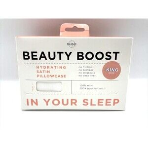 Shine Beauty Boost Hydrating Satin Pillowcase Size KING - NEW IN BOX